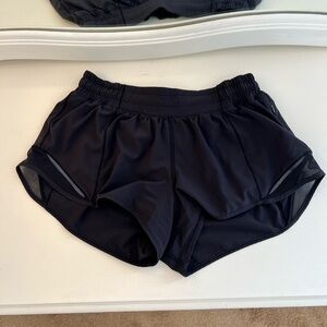 Lululemon Black Hotty Hot Lined Running Shorts